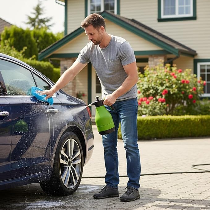 Car Soap Foam Sprayer, High Pressure 2-Mode Cordless, Pressure Washer Auto Foam Sprayer for Auto RV Garden Hose Driveway Snow Removal Watering Gardening, Powerful Cleaning Tool, Portable