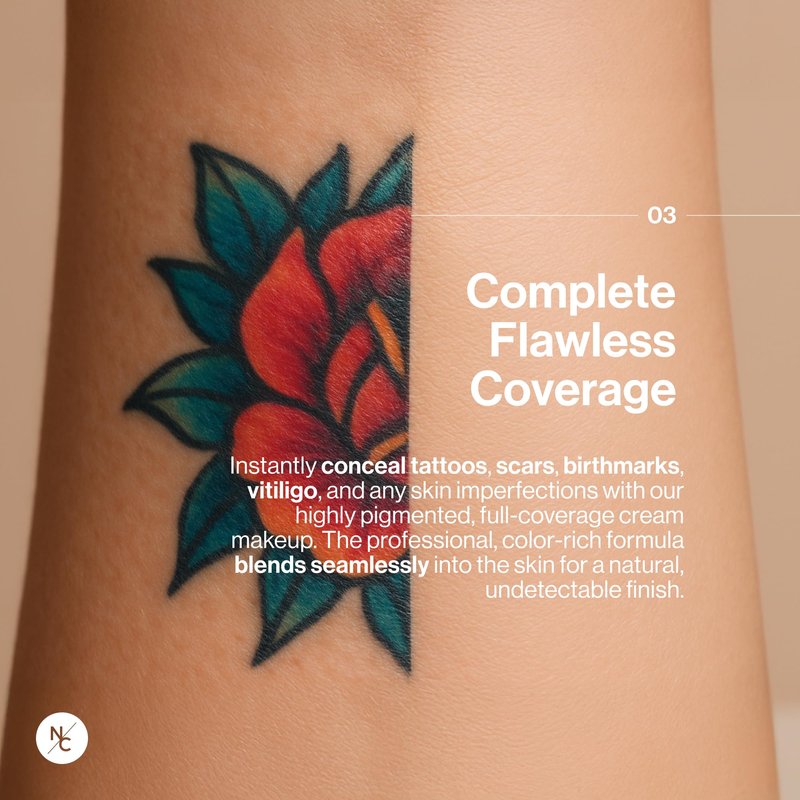 Narrative Cosmetics 12-Color Tattoo Cover Up Makeup Palette | Quick-Set Waterproof Cream Concealer for Tattoos, Scars & Blemishes | Long-Lasting, Smudge-Proof Formula for All Skin Tones