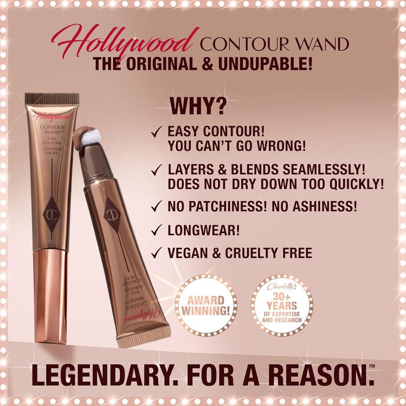 Charlotte Tilbury Hollywood Liquid Contour Wand - Easy Contour Stick & Liquid Bronzer for Natural Sculpting | Perfect for All Skin Types