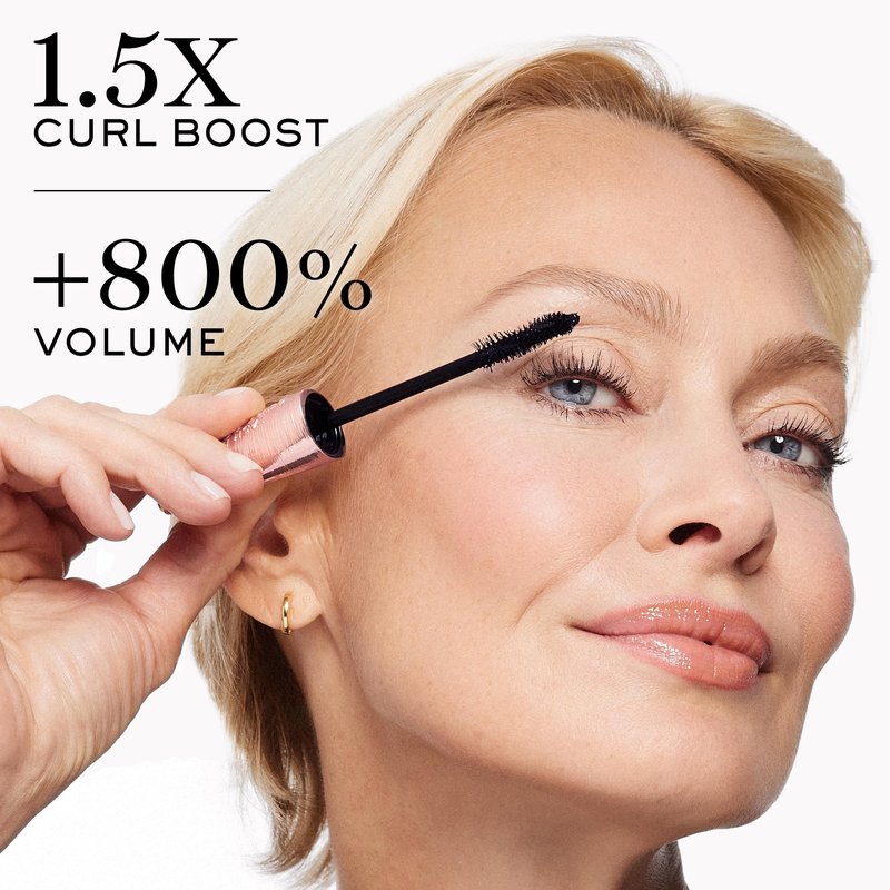 Lancôme Curl Goddess Mascara 01 Black – Volumizing & Curling Mascara for Dramatic Lashes, 1.5x Curl Boost, +800% Volume, 30H Hold, Clump-Free, Weightless, Fanned-Out Lashes, Full Size