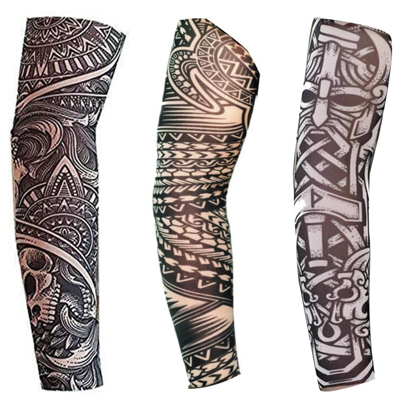Kids full arm temporary tattoos sleeves | 3 PCS fake tattoo for Rockstar Viking Pirate Hawaiian Samoan Tribal Fancy Dress | for Boys & Girls 5 year to teens | Halloween Party