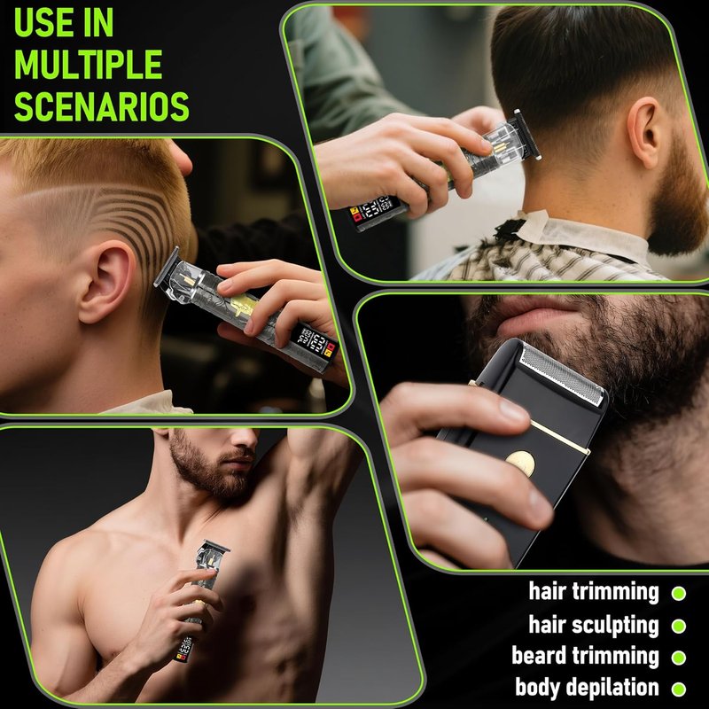 Professional Hair Clippers for Men - Rechargeable Beard Trimmer Kit | Complete Grooming Set for Dad