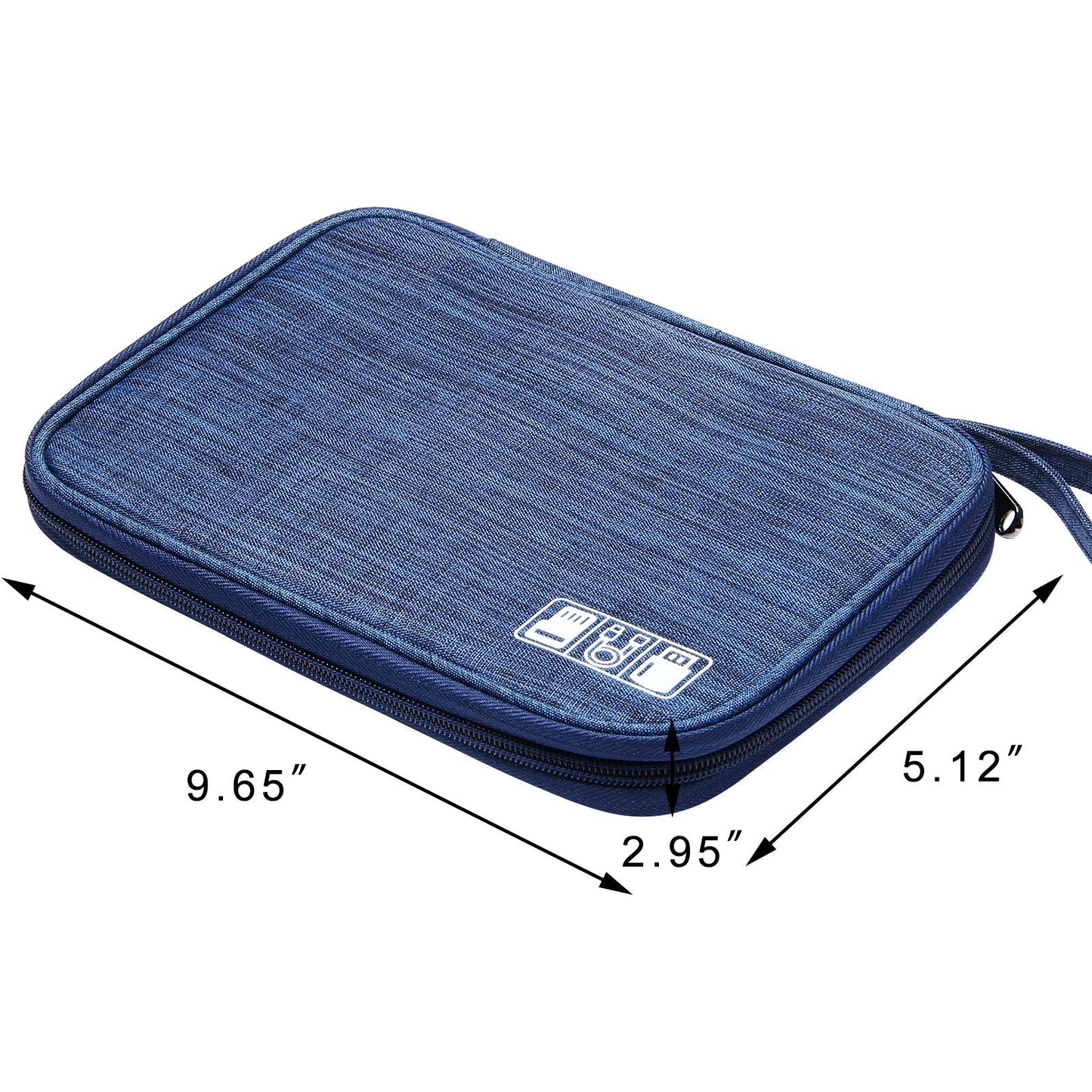 SELLYFELLY Travel Electronics Organizer Portable Cable Organizer Bag for Storage Electronic Accessories Case for Cord,Phone,Charger,Flash Drive (Navy Blue)