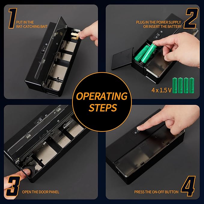 GSS Electric Mouse Trap, Smart Escape-Proof Design Mole Traps, Battery Powered with Alert