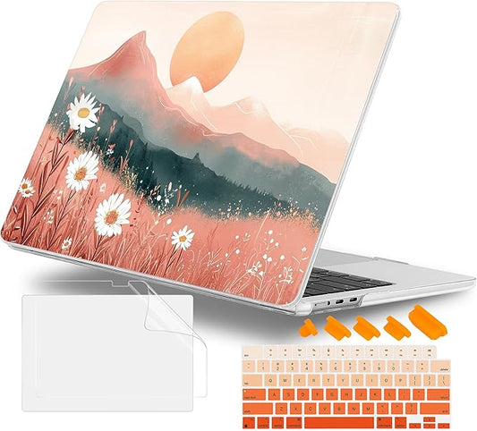 Lepeoac Case for 2026/2025/2024/2023 MacBook Air 15-inch Laptop Release M5 A3448 /M4 A3241 /M3 A3114 /M2 A2941, Stylish Protective Hard Shell Cover for MacBook Air 15.3 inch, Mountains