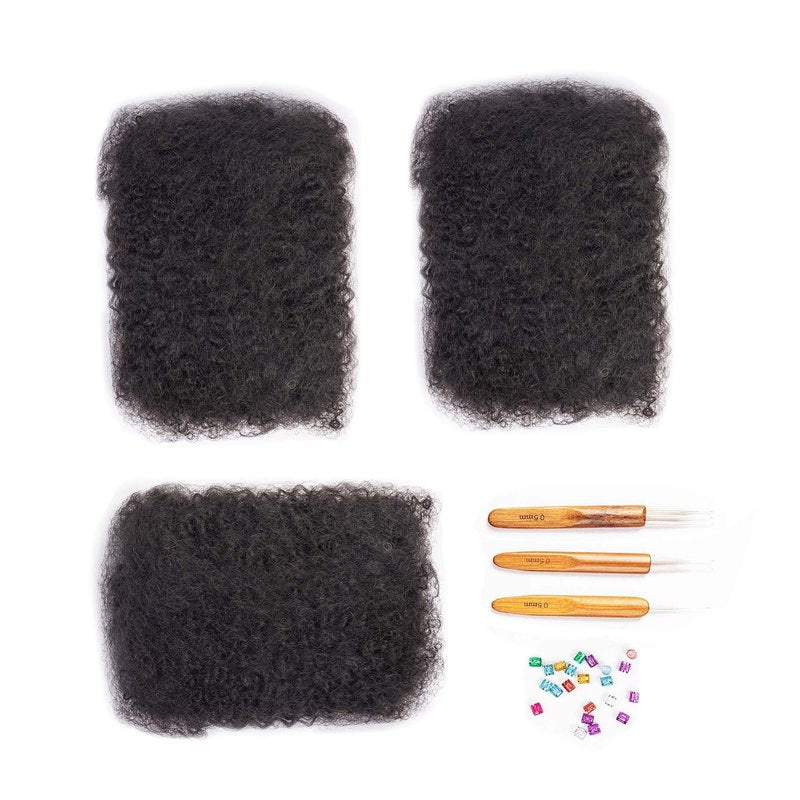 Maytsing Afro Kinkys Bulk 100% Human Virgin Hair - 8inch,3oz/90g,Natural Black - 4C Texture - for Dreadlocks, Loc Repair, Twists, Braids - Can Be Bleached and Dyed to Honey Blond Color