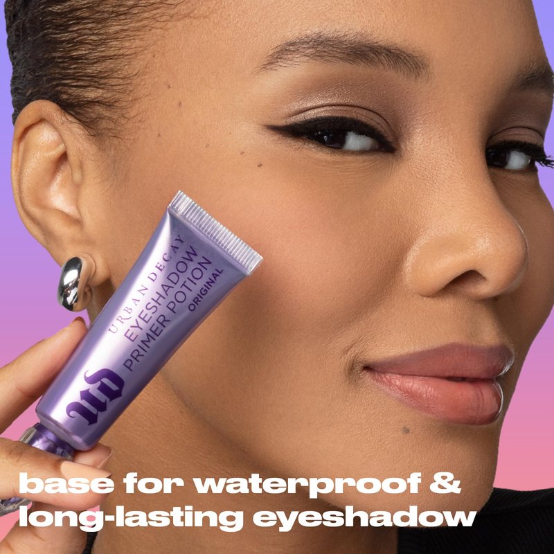 Urban Decay Anti-Aging Eyeshadow Primer Potion Travel Mini - Nude Eye Primer for Crease-Resistant & Long-Lasting Makeup, Improves Look of Fine Lines & Texture, Smooths & Preps Eyelid Base - 0.16 fl oz