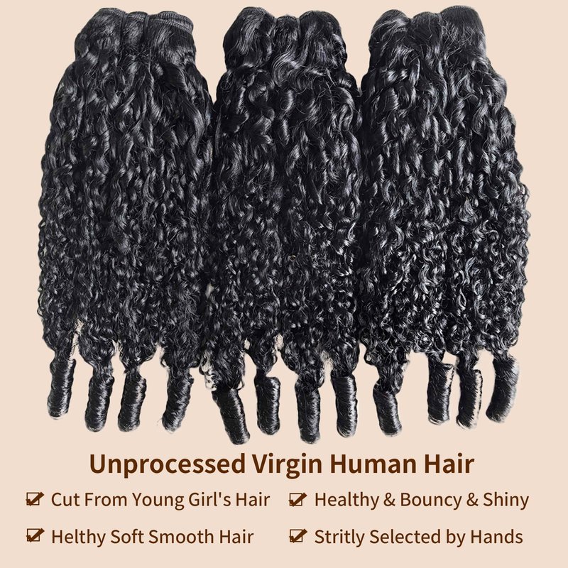 12A Burmese Curly Bundles Human Hair 16 Inch 100% Unprocessed Virgin Hair Kinky Curly Bundles Water Wave Human Hair Bundles for Women