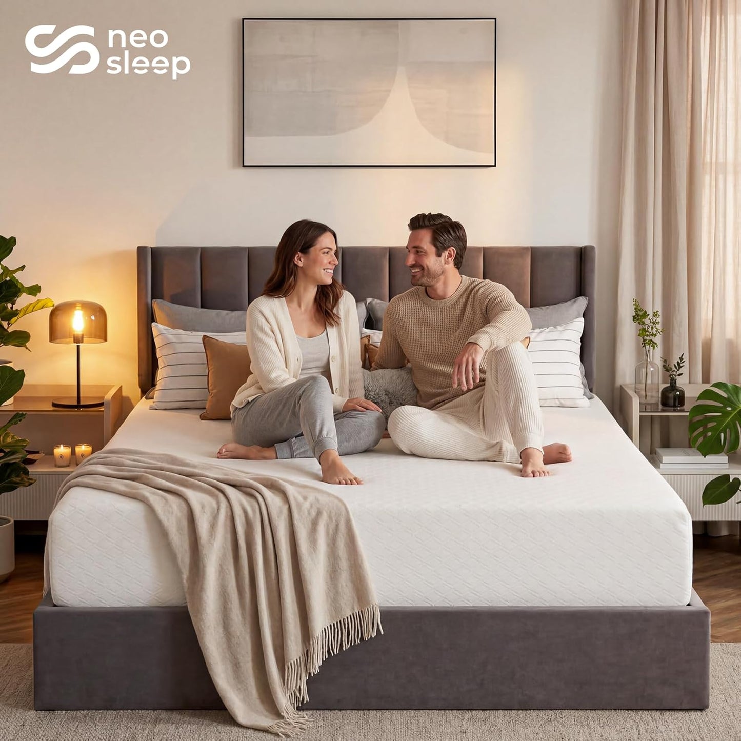Neo Sleep 10 Inch King Cooling Gel Memory Foam Mattress - Medium Firm, Pressure Relief, CertiPUR-US Certified