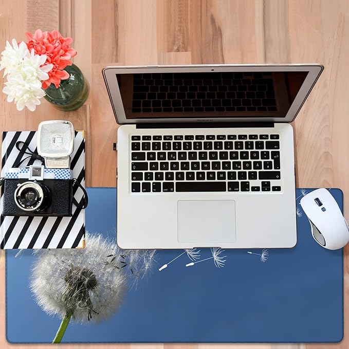 NITAHHHY Flying Dandelion Seeds Gaming Mouse Pad 3mm Thick Stitched Edge Waterproof Non-Slip Large Computer Keyboard Mouse Mat,Suitable for Office Entertainment Decorative Desk Pad 35.4 x 15.7 Inches