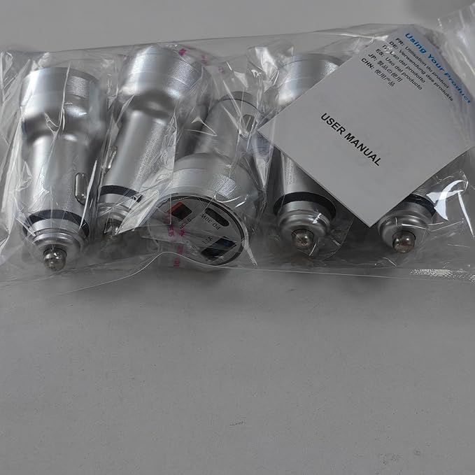 65W Car Phone Charger USB C, 5 Pack 4-Port Cigarette Lighter Adapter, 12V USB C Fast Car Charger Type C Car Adapter, Car Accessories for iPhone 17 16 15 14 13 12 Pro Max,Galaxy,Pixel,iPad,Android