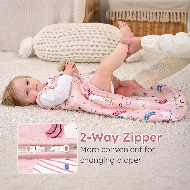 Yoofoss Baby Sleep Sack 6-12 Months, 1.5 Tog Baby Wearable Blanket with 2-Way Zipper, 100% Cotton Organic Fabric Winter Infant Sleeping Sack, Warm Soft Comfy