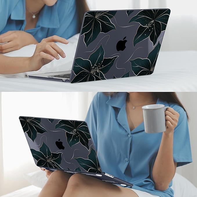 Mektron for 2026 MacBook Air 13-inch M5 Laptop Case A3449 with 13.6-inch Liquid Retina Display Fits 2025 A3240 M4 2024 A3113 M3 2023 A2681 M2 Printed Hard Shell for MacBook Air 13.6", Floral C218
