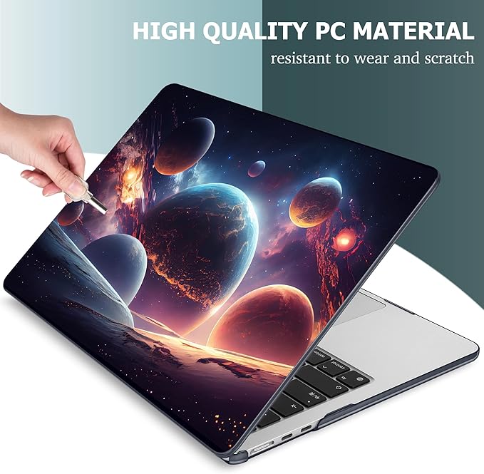 Mektron for 2026 MacBook Air 13-inch M5 Laptop Case A3449 with 13.6-inch Liquid Retina Display Fits 2025 A3240 M4 2024 A3113 M3 2023 A2681 M2 Printed Hard Shell for MacBook Air 13.6", Planets