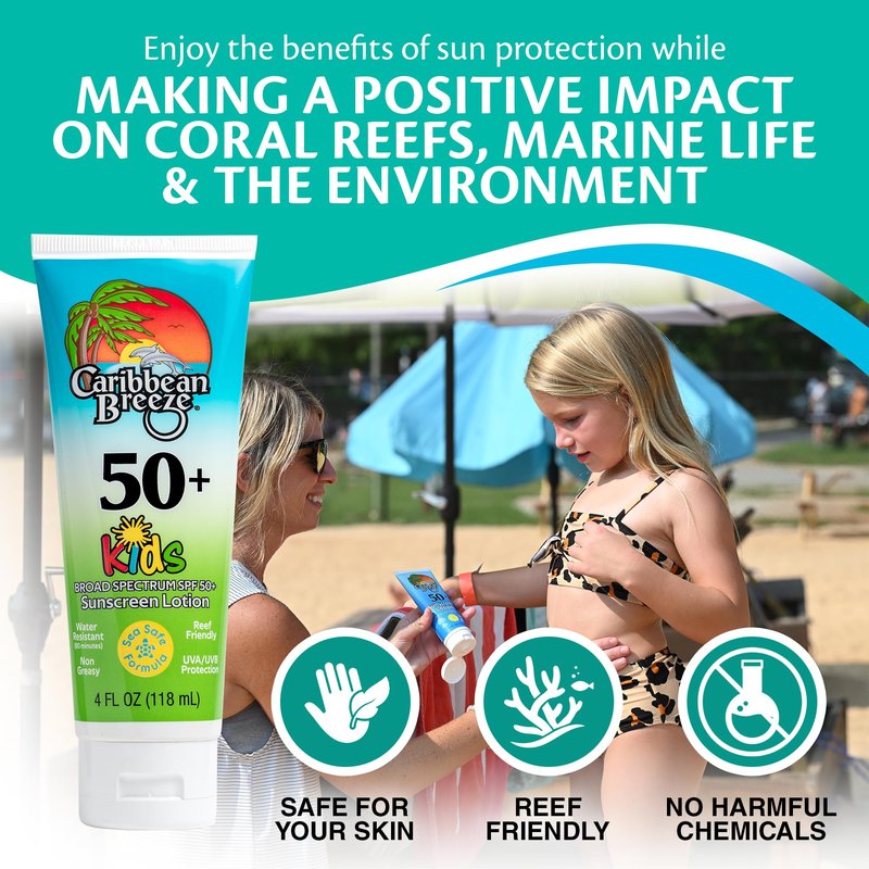 Reef Friendly Sunscreen SPF 30 Lotion, Mango Lime Scent, Rich in Anti-Oxidants, Water Resistant Up to 80 Minutes, Broad Spectrum Body Sunscreen, 4 oz, 2 Pack