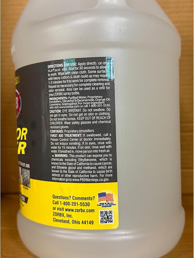 ZORBX Extra Strength Cleaner Spray 128 FL Oz Refill â Scrub Free Formula - Bleach Free Formula for Shower, Bathroom, Ceiling, Carpet, Cars, Walls & Wood