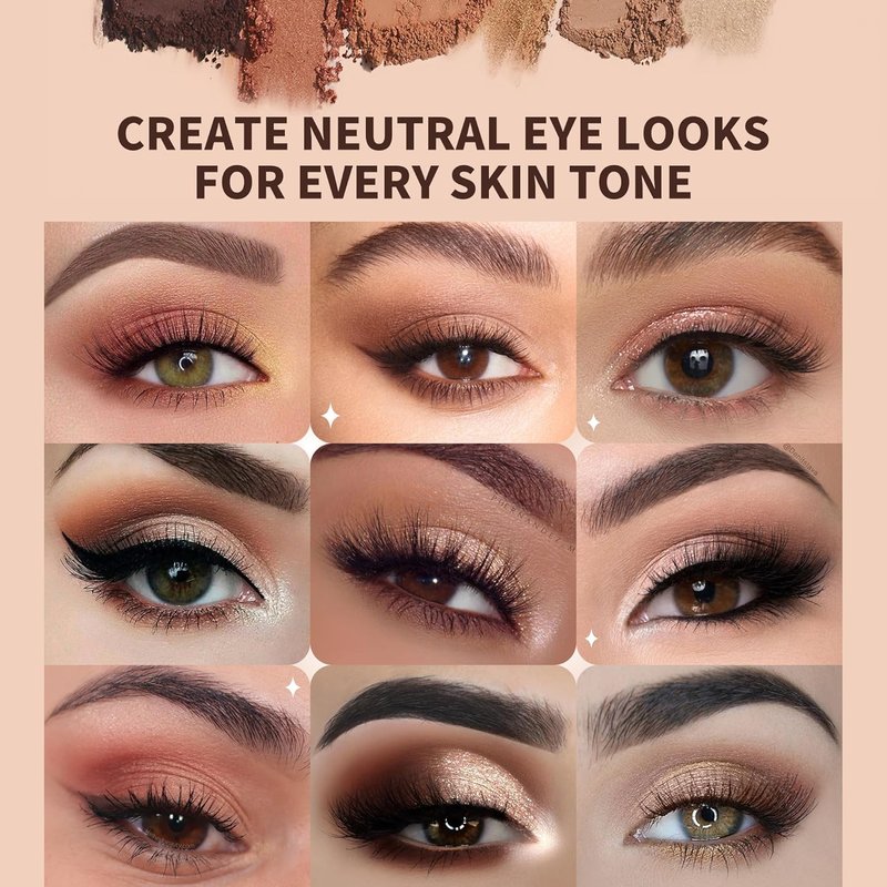 Docolor Neutral Eyeshadow Palette - 9 Colors for Stunning Nude & Brown Looks | Velvety, Highly Pigmented Finishes