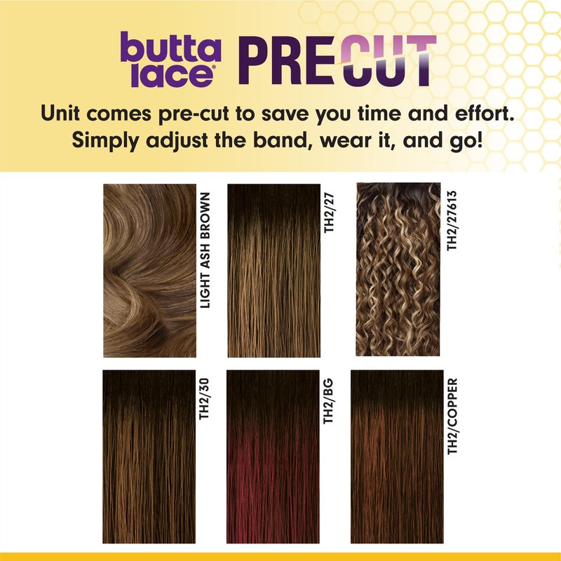 Sensationnel Butta Lace Precut Wigs - Unit 6 Glueless Extra Wide 5 Inch Deep Parting Synthetic Pre Tweezed Smaller Knot Hairline (TH2/COPPER)