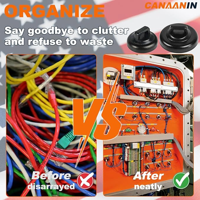 CANAANIN Magnet Zip Tie Mount Magnetic Cable Tie Mount Clips Holder Strong Wire Cable Holder Mount Wire Base Management for Home Office Marine Electrical Wiring (D23 5Pcs)