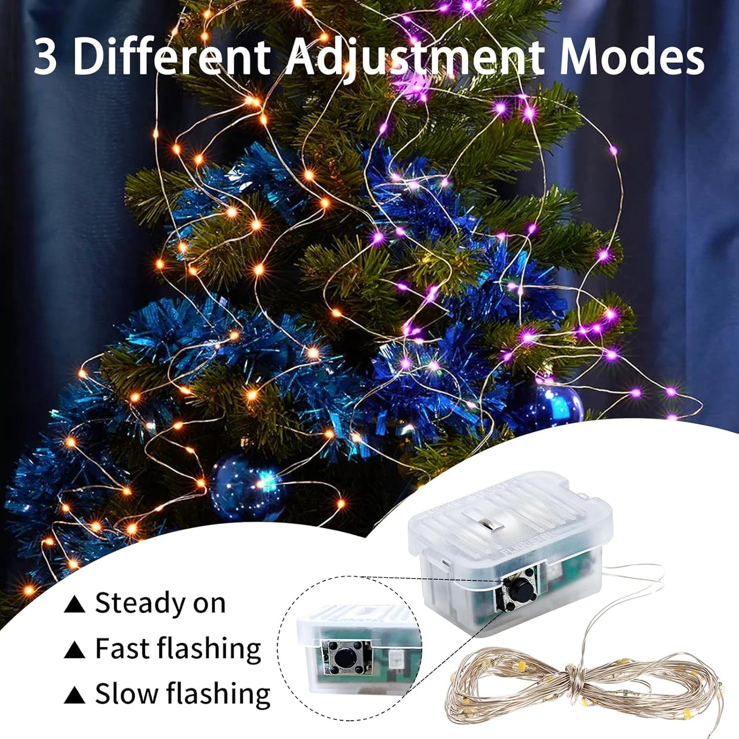 Skiennix 20 LED Fairy Lights - 7Ft Battery Operated Twinkle String Lights | Waterproof for Parties & Weddings