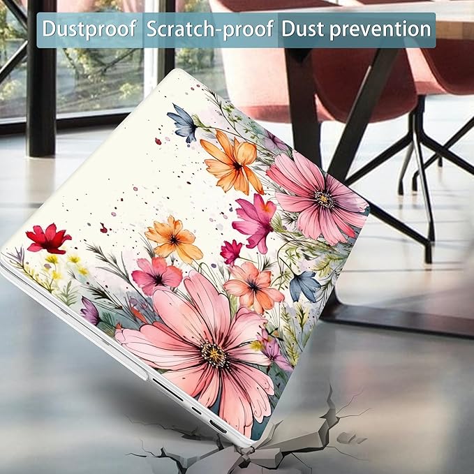 Mektron Case for 2026 M5 MacBook Pro 16 inch A3429 A3428 M4 A3403 A3186 M3 A2991 M2 A2780 M1 A2485 (2021-2025) Pro/Max with Liquid Retina XDR, Hard Shell Plastic Laptop Cover, Colorful Floral