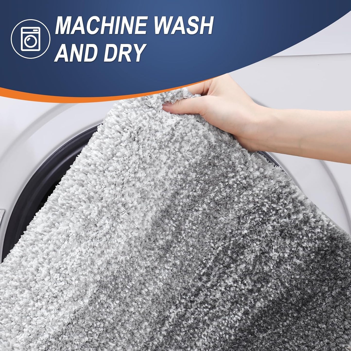 OLANLY Bathroom Rug Mat - Extra Soft, Absorbent Microfiber | Non-Slip Plush Shaggy 47x24 Grey