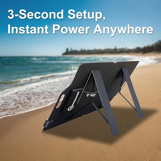 Voominhtec 100W 22V ETFE Folding Portable Solar Panel