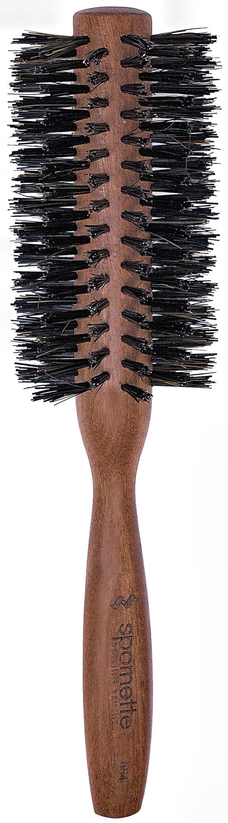 Spornette Italian Round Boar Bristle Brush - Large Round Brush for Blow Drying, Styling & Volumizing - Wooden Brush for Medium to Long Thick, Fine, Curly or Straight Hair (2.25 inch)