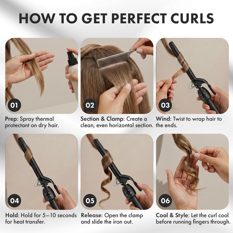 StyleCraft Stay-Temp Black Gold Ceramic 3/4” Long Barrel Curling Iron - 7" Extra-Long Barrel for Professional Styling, Infinite Temperature Control (280°F–450°F), Ideal for Long & Thick Hair
