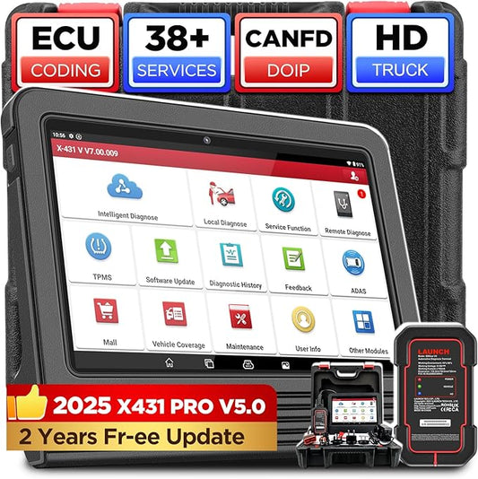 LAUNCH X431 Pro V5.0 2026 New Generation Automotive Diagnostic Scanner Tool, OEM Bluetooth Bidirectional OBD2 Scan Tool with CANFD & DOIP, 38+ Special Functions for All Cars