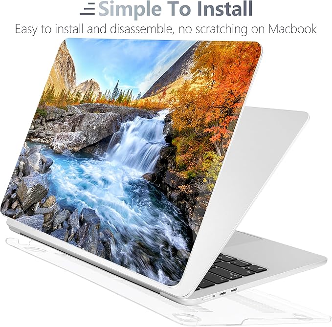 Batianda Premium Case for New MacBook Air 15 inch 2023 with M2 Chip Model A2941, Designed Protective Plastic Hardshell & Keyboard Cover & Screen Protector, Fall
