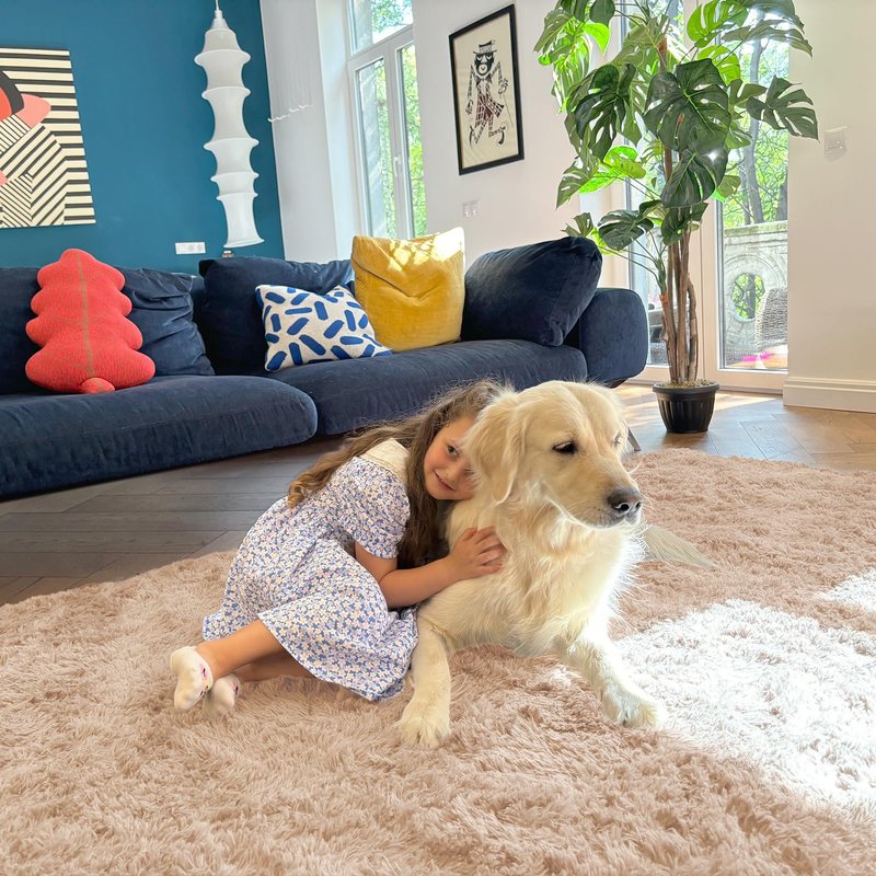 OLANLY 4x9 Area Rugs for Living Room Bedroom, Machine Washable Soft Fluffy Shaggy Bedside Rug, Indoor Floor Carpet for Kids Girls and Boys, Dorms, Nursery Rooms, Home Decor Aesthetic, Beige