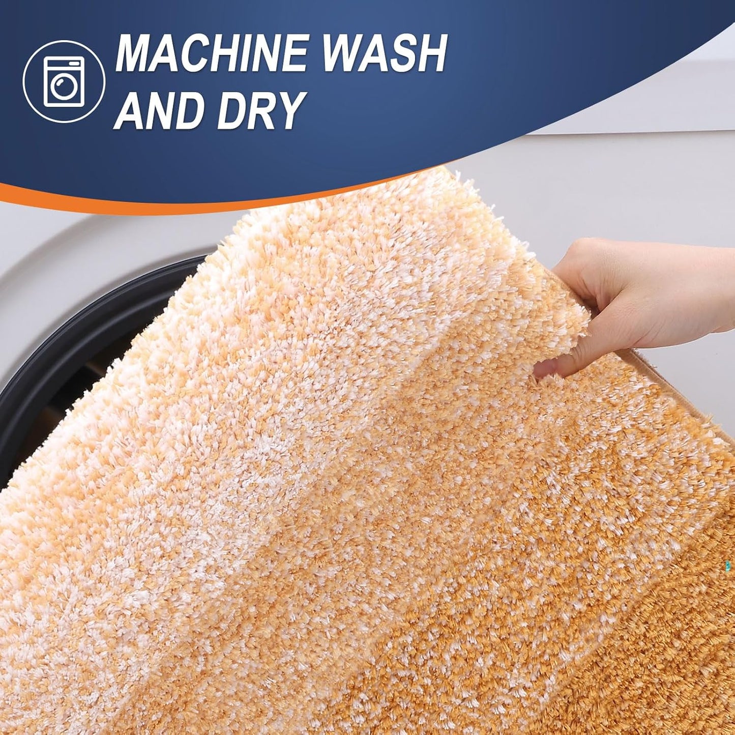 OLANLY Bathroom Rugs - Extra Soft Microfiber Mat | Quick Dry, Rubber Backing, 36x24, Golden Yellow