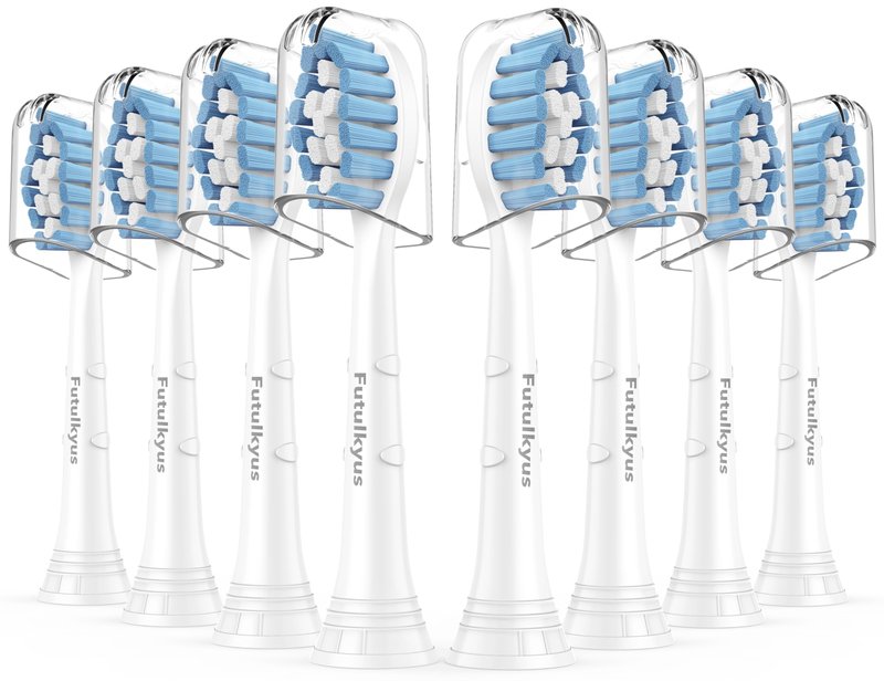 Sensitive Replacement Toothbrush Heads for Philips Sonicare Soft Simply Clean Electric Brush Head, 8 Pcs White