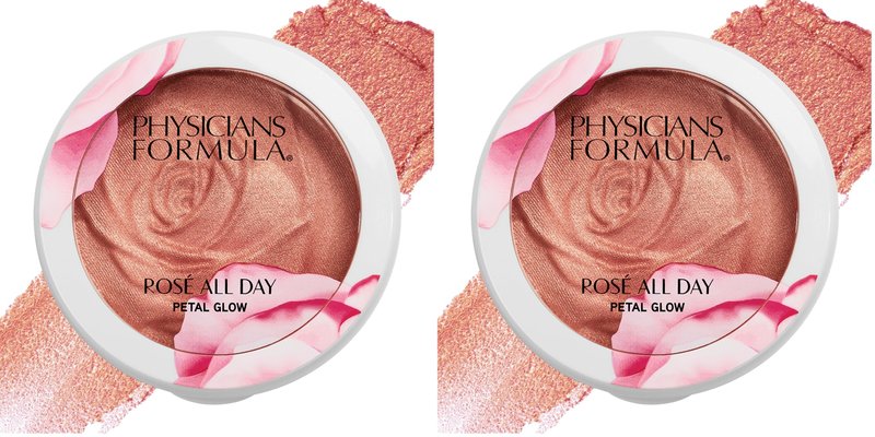 Physicians Formula Rosé All Day Highlighter Blush Face Powder, Blush Petal Glow, Shimmering Rose, Dermatologist Tested, Clinicially Tested (Pack of 2)