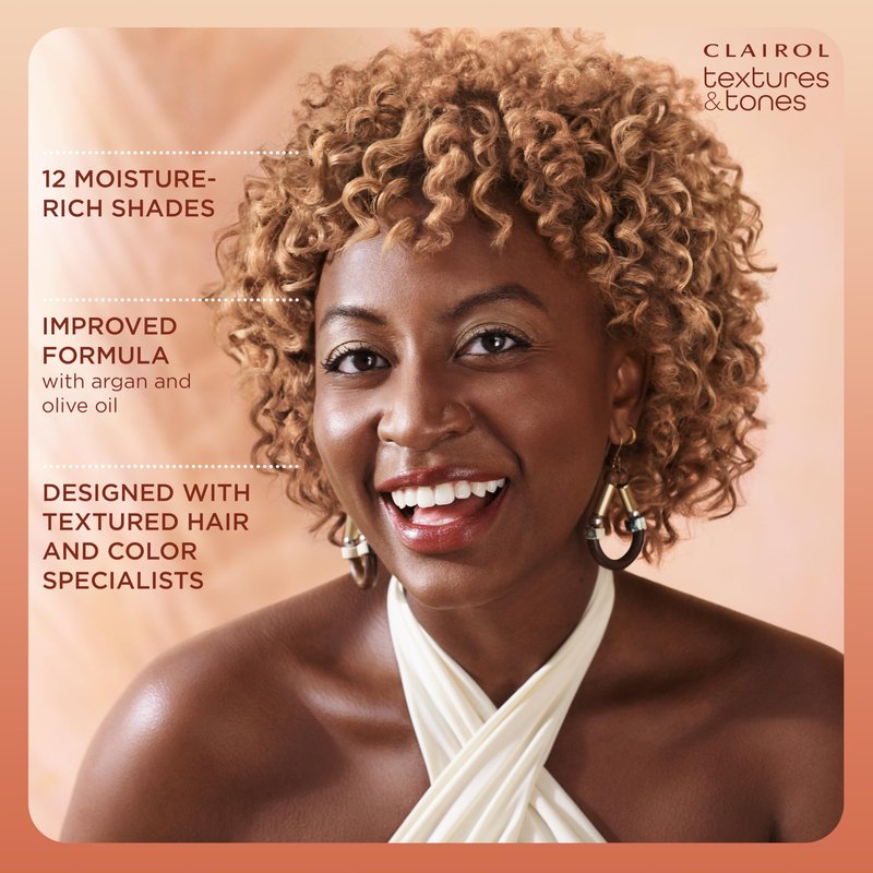Clairol Textures & Tones Permanent Hair Dye, 6G Honey Blonde Hair Color | Ammonia-Free | Moisture-Rich Formula with Argan, and Olive Oil for Brilliant Shine | Pack of 1