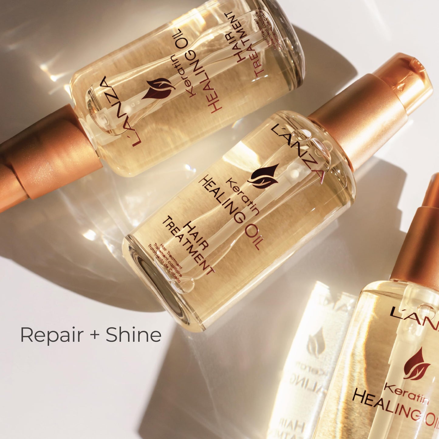 L'ANZA Keratin Healing Oil Hair Treatment Repairs Dry, Damaged Hair, Split Ends, Smooths Flyaways, Adds Silky Shine, Color Safe Anti Frizz, Heat & UV Protection Anti-Humidity, Sulfate Free