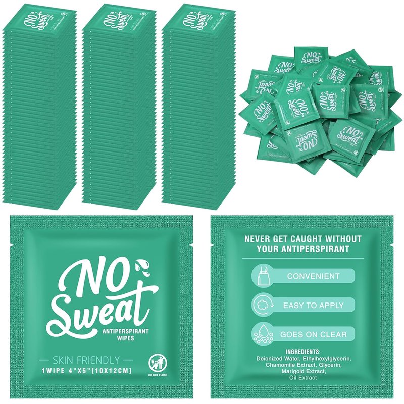 Timgle Mini Travel Deodorant Wipes - 150 Individually Wrapped Antiperspirant Wipes for Men, Women & Teens | Fresh Scent
