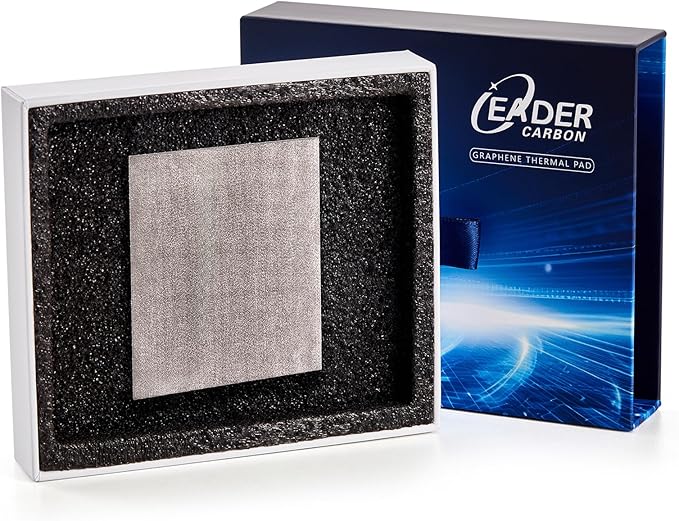Graphene Thermal Pad 33×33×0.2mm – 100W/m·K High Conductivity – Perfect Alternative to Thermal Paste for Small GPU/CPU/Peripheral Chips – Reusable