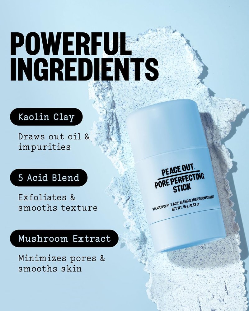 Pore Perfecting Stick - Kaolin Clay Exfoliating Face Cleanser with Glycolic & Salicylic Acids | 0.53 oz