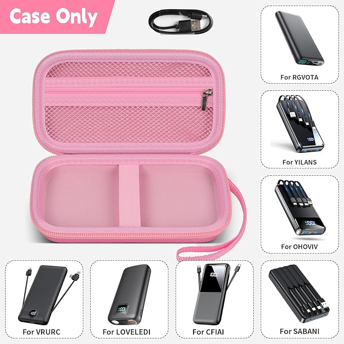 ANKHOH Portable Bank Charger Case for Charmast for VRURC for OHOVIV for SABANI for YILANS for CFIAI for LOVELEDI for RGVOTA for Miday for RONEGN for POIYTL for IAPOS Fast Charging Battery (Pink)