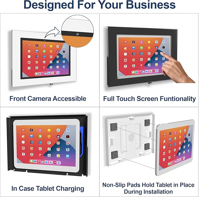TABcare Locking Security Metal Case for Apple iPad Air 13" 2024/2025 M2/M3 for Kiosk, POS, Store, Show Display (Black)