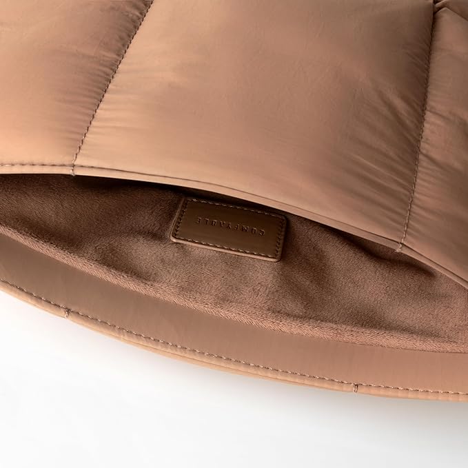 Comfyable Puffy Laptop Sleeve 13 Inch 14 Inch, Quilted Puffer Laptop Carrying Case for Women, Pillow Case Compatible with MacBook Air/Pro M5 M4 M3 M2 Pro/Max 2026, 13" MacBook Neo A18, Brown