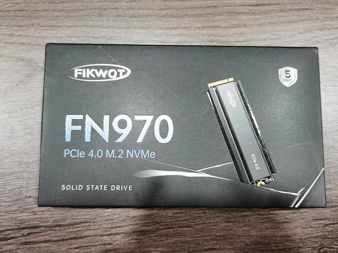 Fikwot FN970 1TB M.2 2280 PCIe Gen4 x4 NVMe 1.4 Internal Solid State Drive with Heatsink - Speeds up to 7,400MB/s, Configure DRAM Cache, Internal SSD