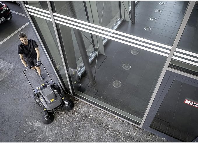 KÃ¤rcher Pro Walk Behind Outdoor Push Sweeper, KM 70/20 C 2SB, Two Bristle Brushes, Sweeps up to 20,000 ftÂ² - 11 Gallon Capacity - for Commercial Use in Warehouses, Workshops, and More