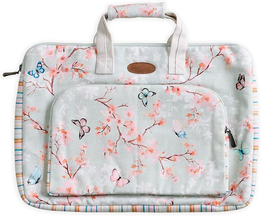 Maison d'Hermine Laptop Bag with Pocket Upto 15.5 inch Stain and Water Repellent Cotton Canvas Spring Summer (Blossoms in Spring)