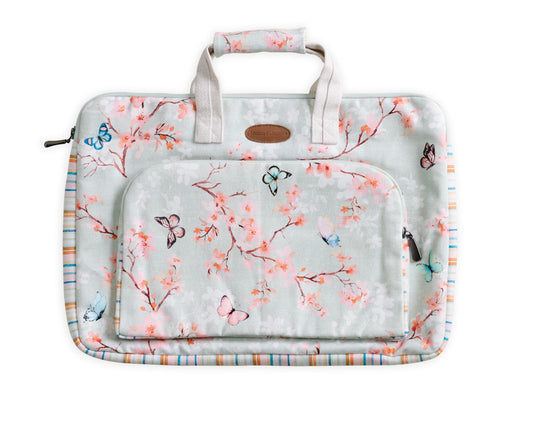 Maison d'Hermine Laptop Bag with Pocket Upto 13.5 inch Stain and Water Repellent Cotton Canvas Spring Summer (Blossoms in Spring)