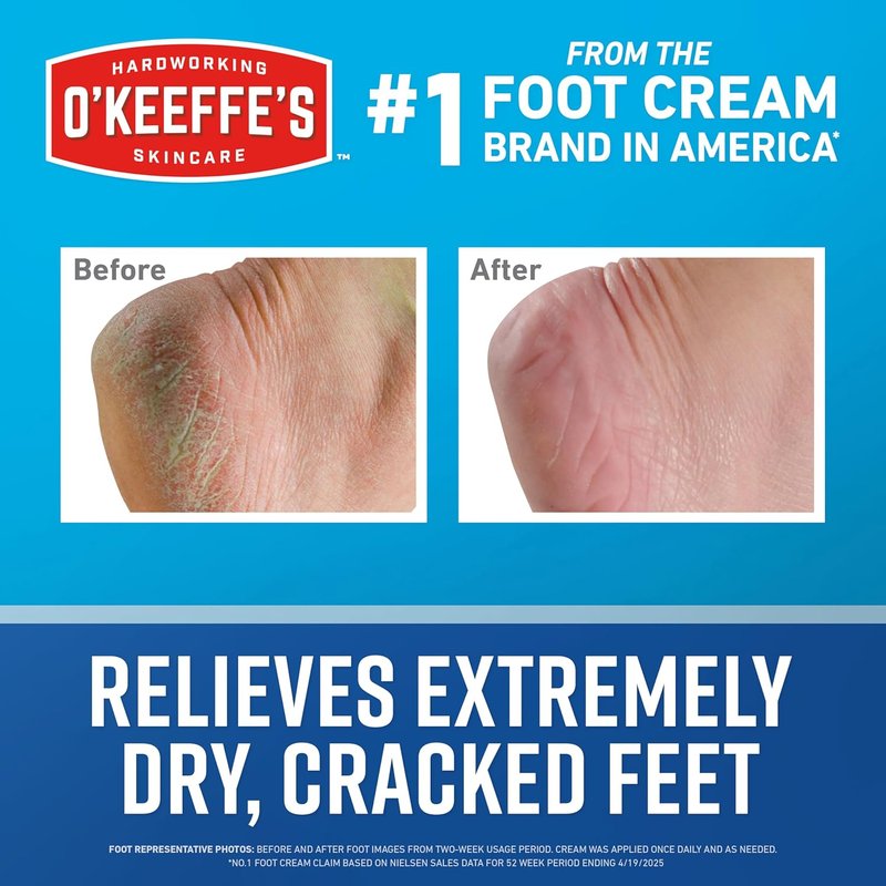 O'Keeffe's Foot Cream for Healthy Feet - 3.2 oz Jar | Repair Extremely Cracked, Dry Skin