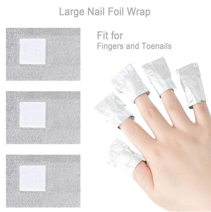 Nail Polish Remover Foil Wraps - 1000PCS with Lint-Free Cotton Pads | Soak Off Gel Nail Polish Removal Tool