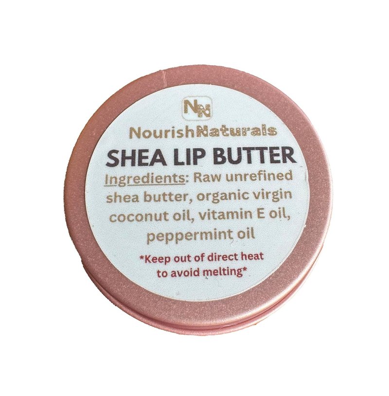 Shea Lip Butter - All-Natural Vegan Lip Balm for Long-Lasting Hydration | Pack of 3, Travel-Sized with Peppermint Oil